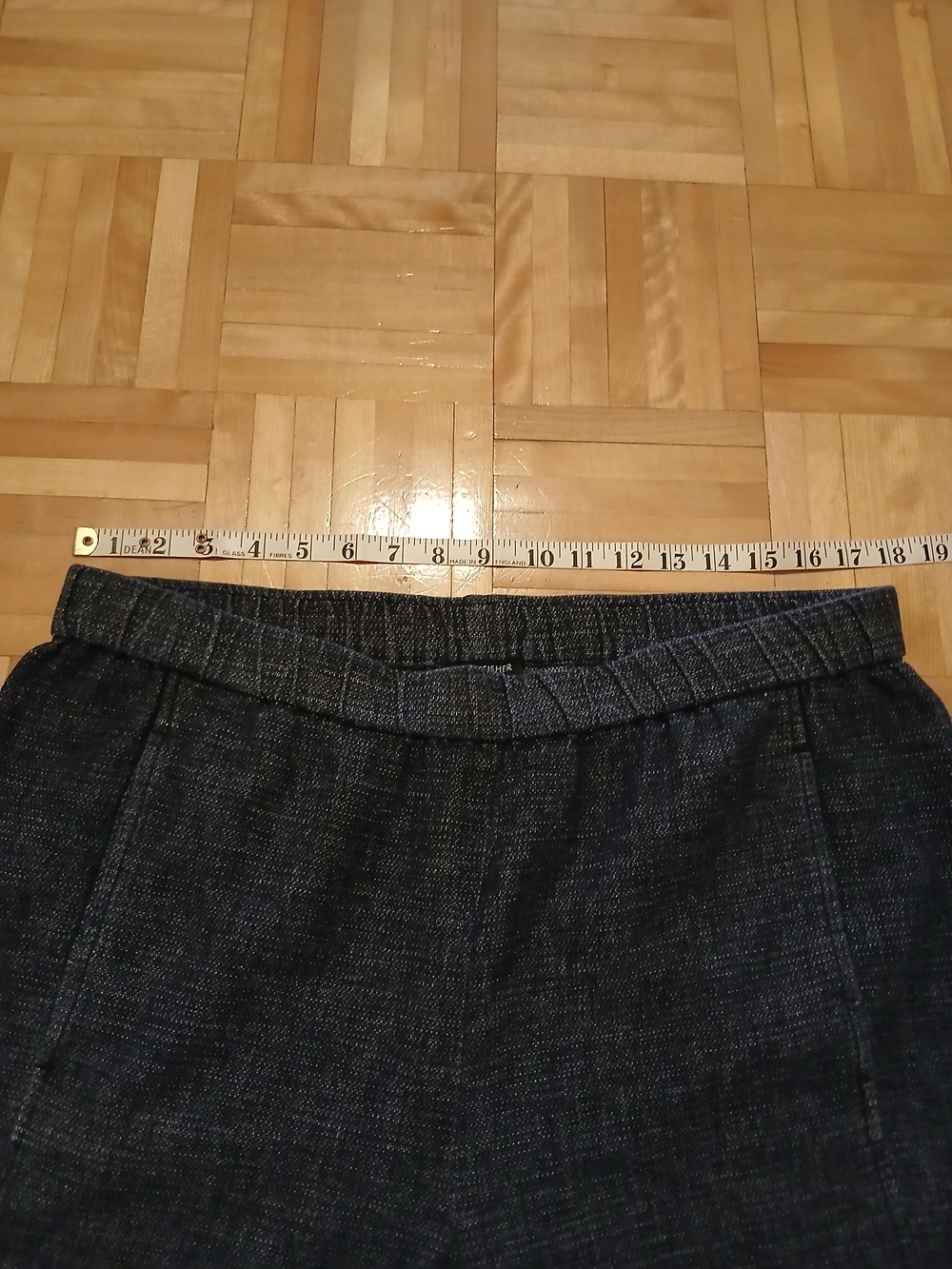 Eileen Fisher Dark Charcoal Elastic-Waist Linen-Blend Chinos - Picture 8 of 11